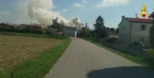 Rovigo: a fuoco un silos alto 20 metri con 200 quintali di semi di girasole